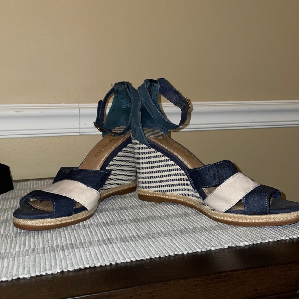 Sperry Navy and White Nautical Wedges
